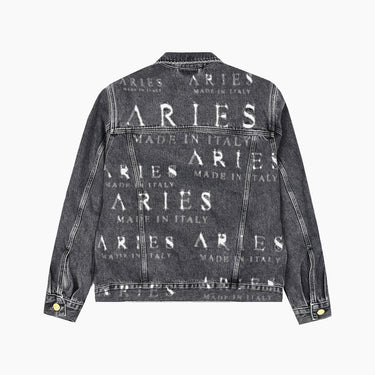 ARIES Destroyed Zip Through Jean Jacket-SUEDE Store