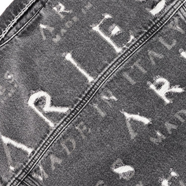 ARIES Destroyed Zip Through Jean Jacket-SUEDE Store